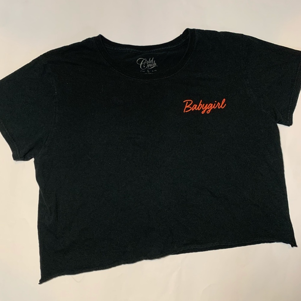 Black Cropped “Babygirl” T-Shirt